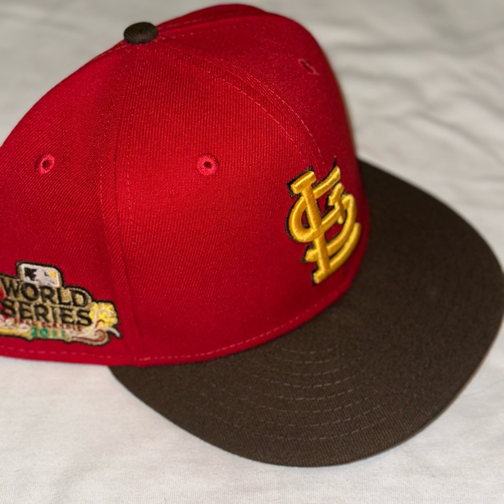New Era Red and Brown Cap with Gold Logo